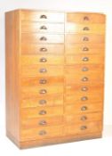 EARLY 20TH CENTURY GOLDEN OAK DUAL BANK OF DRAWERS