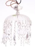 1920’S ART DECO STYLE CLEAR GLASS TEARDROP CHANDELIER