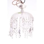 1920’S ART DECO STYLE CLEAR GLASS TEARDROP CHANDELIER