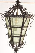 1910’S CAST IRON / BLACKSMITH PORCH LANTERN