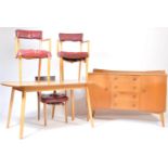 MID 20TH CENTURY DINING SUITE - DAVID JOEL DINING TABLE - CHAIRS - OAK VENEER SIDEBOARD