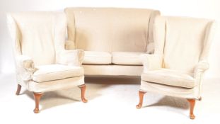 MID CENTURY PARKER KNOLL 3 PIECE WING BACK SUITE