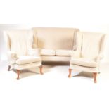 MID CENTURY PARKER KNOLL 3 PIECE WING BACK SUITE