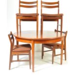 MID 20TH CENTURY TEAK WOOD DINING TABLE AND CHAIRS