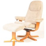 CONTEMPORARY STRESSLESS STYLE SWIVEL ARMCHAIR AND STOOL