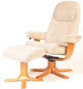 CONTEMPORARY STRESSLESS STYLE SWIVEL ARMCHAIR AND STOOL