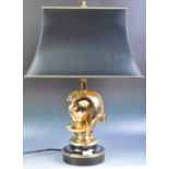 DEKNUDT DESIGNER HOLLYWOOD REGENCY HORSE HEAD TABLE LAMP