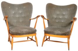 ERCOL - MODEL 312 MATCHING PAIR OF WINGBACK ARMCHAIRS