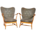 ERCOL - MODEL 312 MATCHING PAIR OF WINGBACK ARMCHAIRS