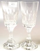 PAIR OF 20TH CENTURY BACCARAT CRYSTAL WINE GLASSES