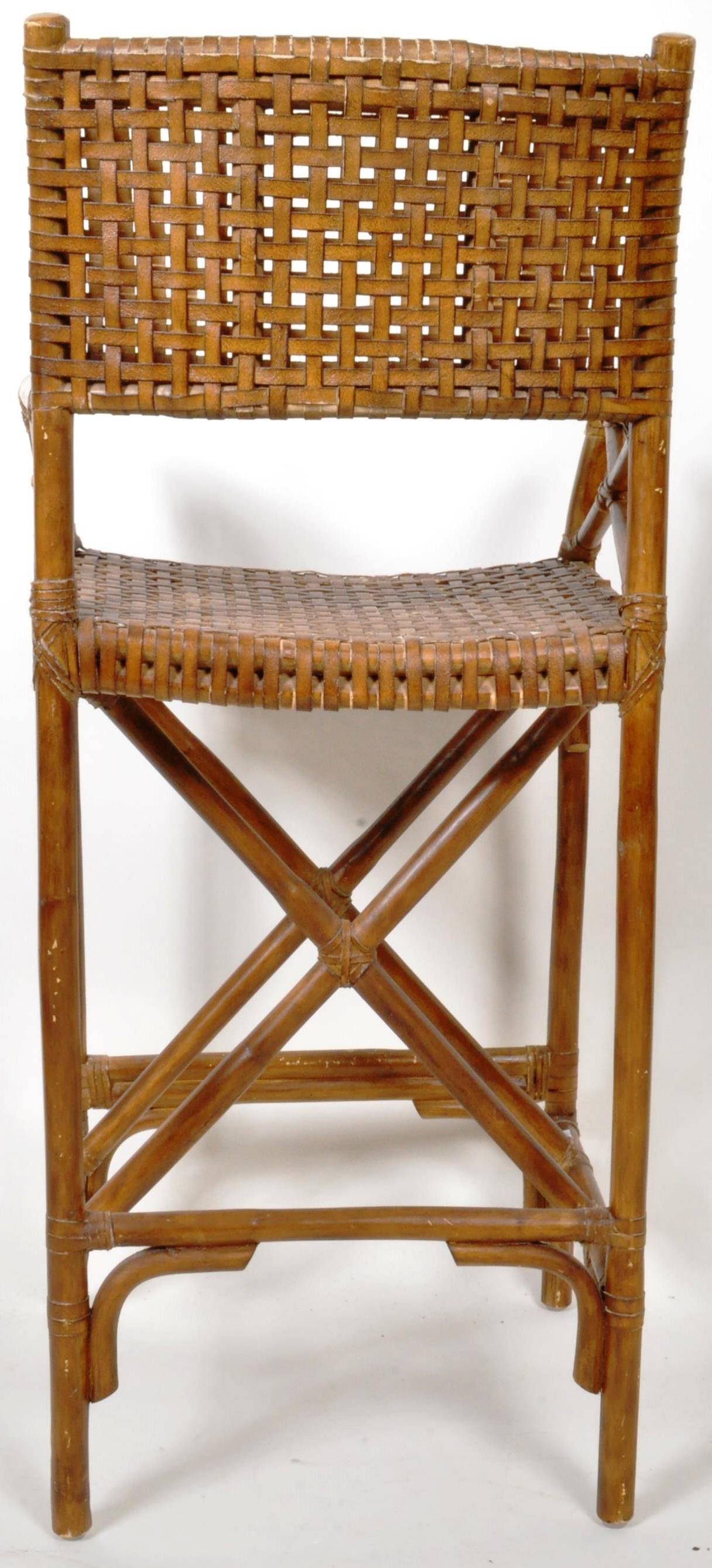 RETRO VINTAGE 1960'S CANE & BAMBOO UMPIRES SEAT TALL CHAIR - Image 6 of 6