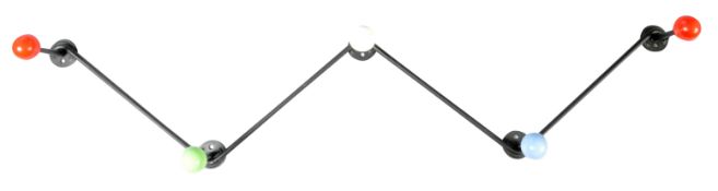 MID 20TH CENTURY SPUTNIK ATOMIC COAT HOOK RACK OF 'W' SHAPE