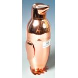 CONTEMPORARY COPPER EFFECT COCKTAIL SHAKER IN THE FORM OF A PENGUIN