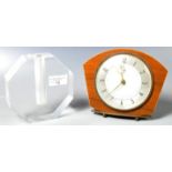 RETRO VINTAGE METAMEC ART DECO MANTLE CLOCK & PERSPEX VASE