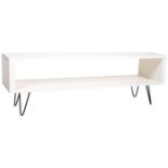 CONTEMPORARY MODERNIST MINIMALIST WHITE LAMINATE LOW MEDIA UNIT