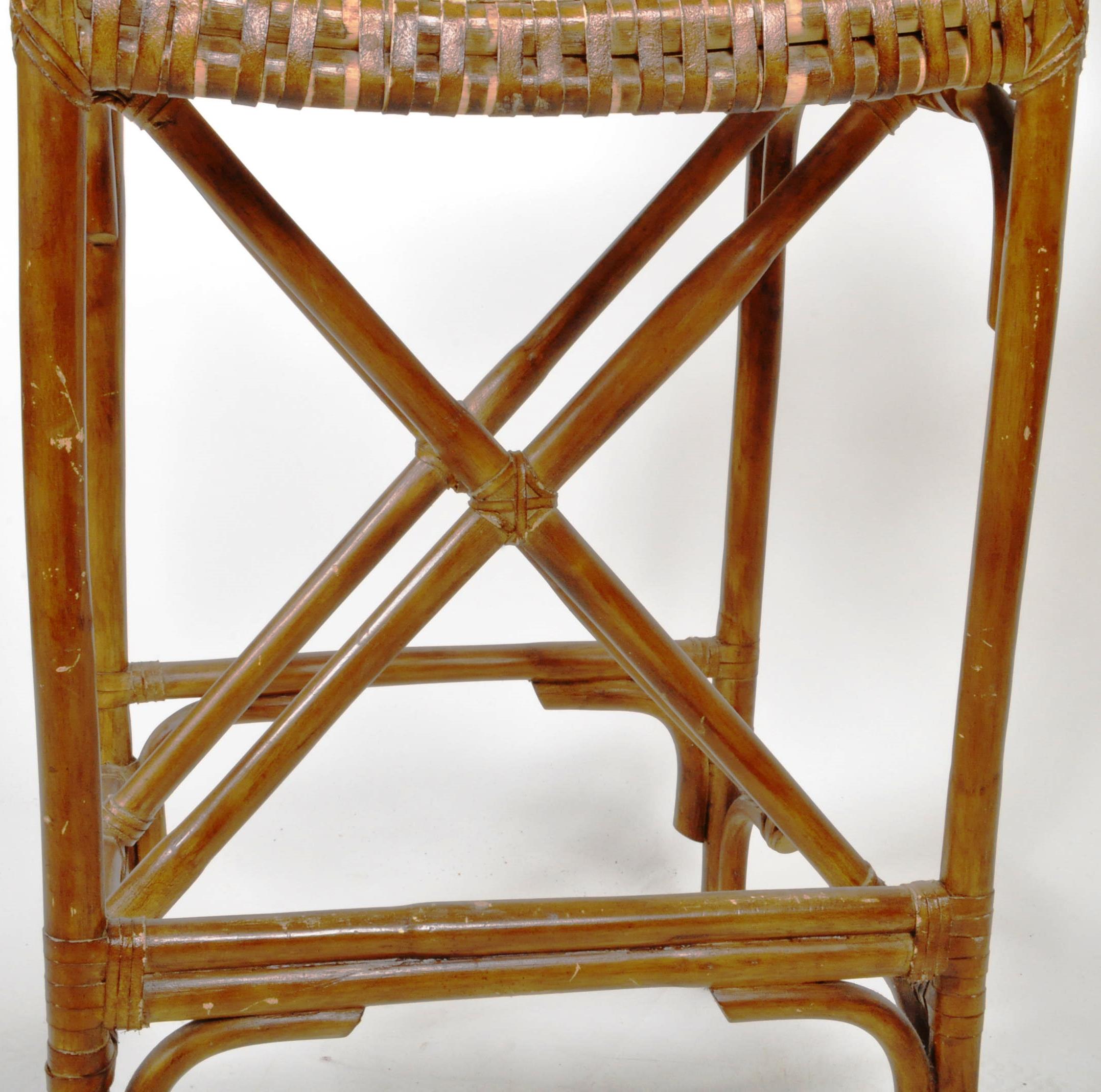 RETRO VINTAGE 1960'S CANE & BAMBOO UMPIRES SEAT TALL CHAIR - Image 4 of 6