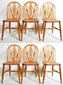 MATCHING SET OF SIX VINTAGE WHEEL BACK DINING CHAIRS