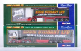 TWO ORIGINAL CORGI EDDIE STOBART DIECAST MODEL TRUCKS