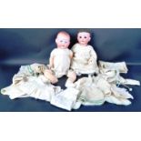 TWO EARLY 20TH CENTURY GERMAN ARMAND MARSEILLE BISQUE HEADED DOLLS