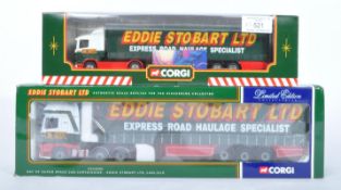 TWO ORIGINAL CORGI EDDIE STOBART DIECAST MODEL TRUCKS