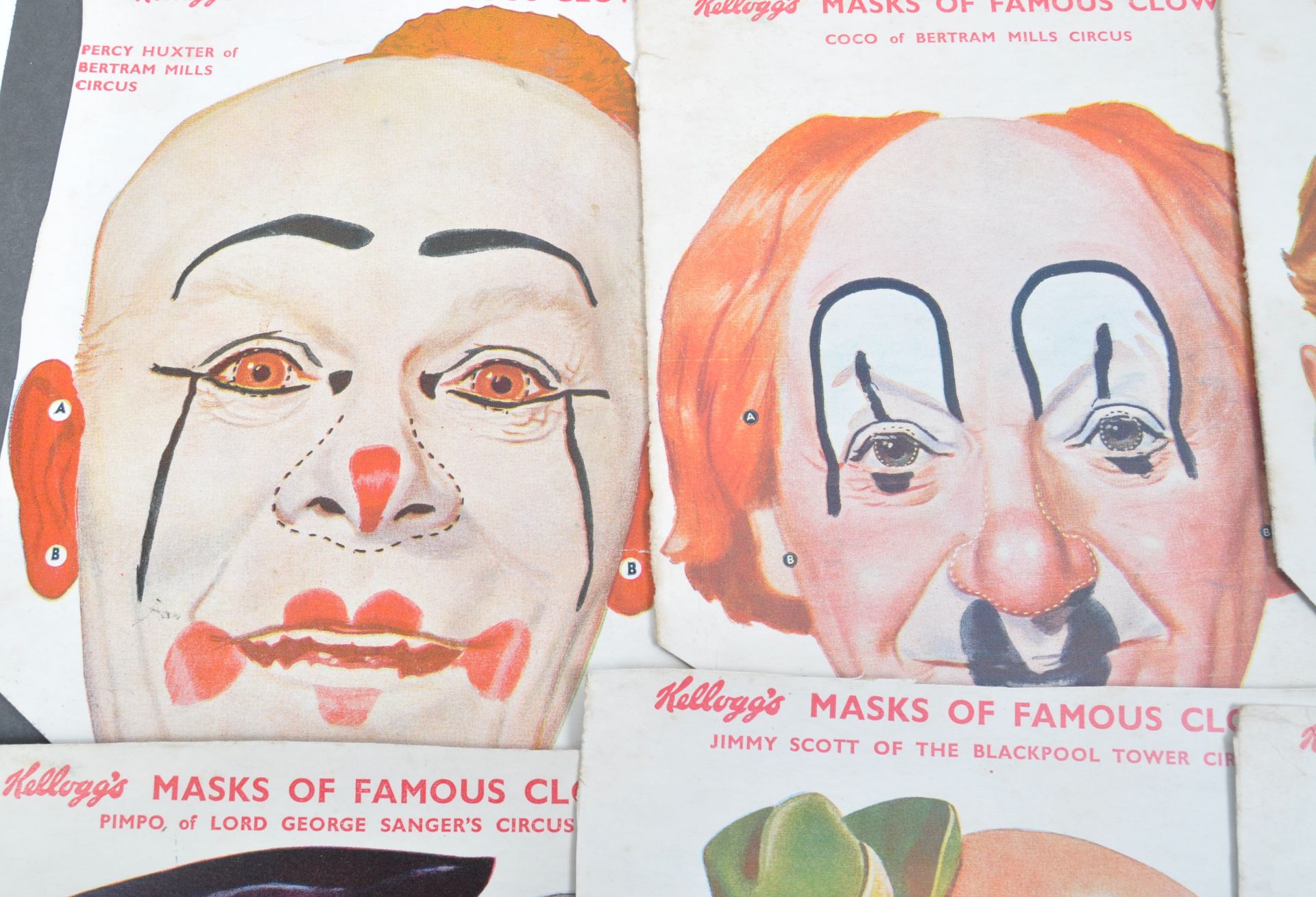 CLOWNS - SCARCE SET OF X10 KELLOGG'S CORNFLAKES CLOWN MASKS - Image 4 of 8