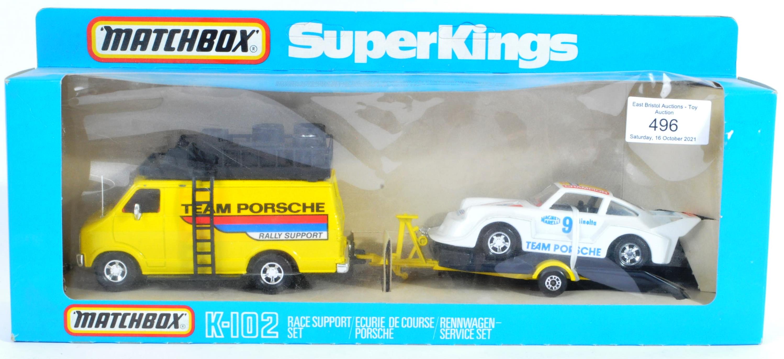 ORIGINAL VINTAGE MATCHBOX SUPERKINGS K102 RACE SUPPORT SET