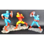 TWO ENESCO MARVEL CAPTAIN AMERICA HAND PAINTED RESIN FIGURES