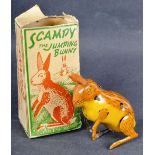 1940S VINTAGE CLOCKWORK TINPLATE TOY ' SCAMPY THE JUMPING BUNNY '