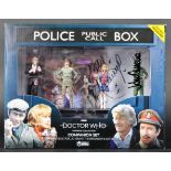 DOCTOR WHO - THIRD DOCTOR - DOUBLE SIGNED ACTION FIGURE SET