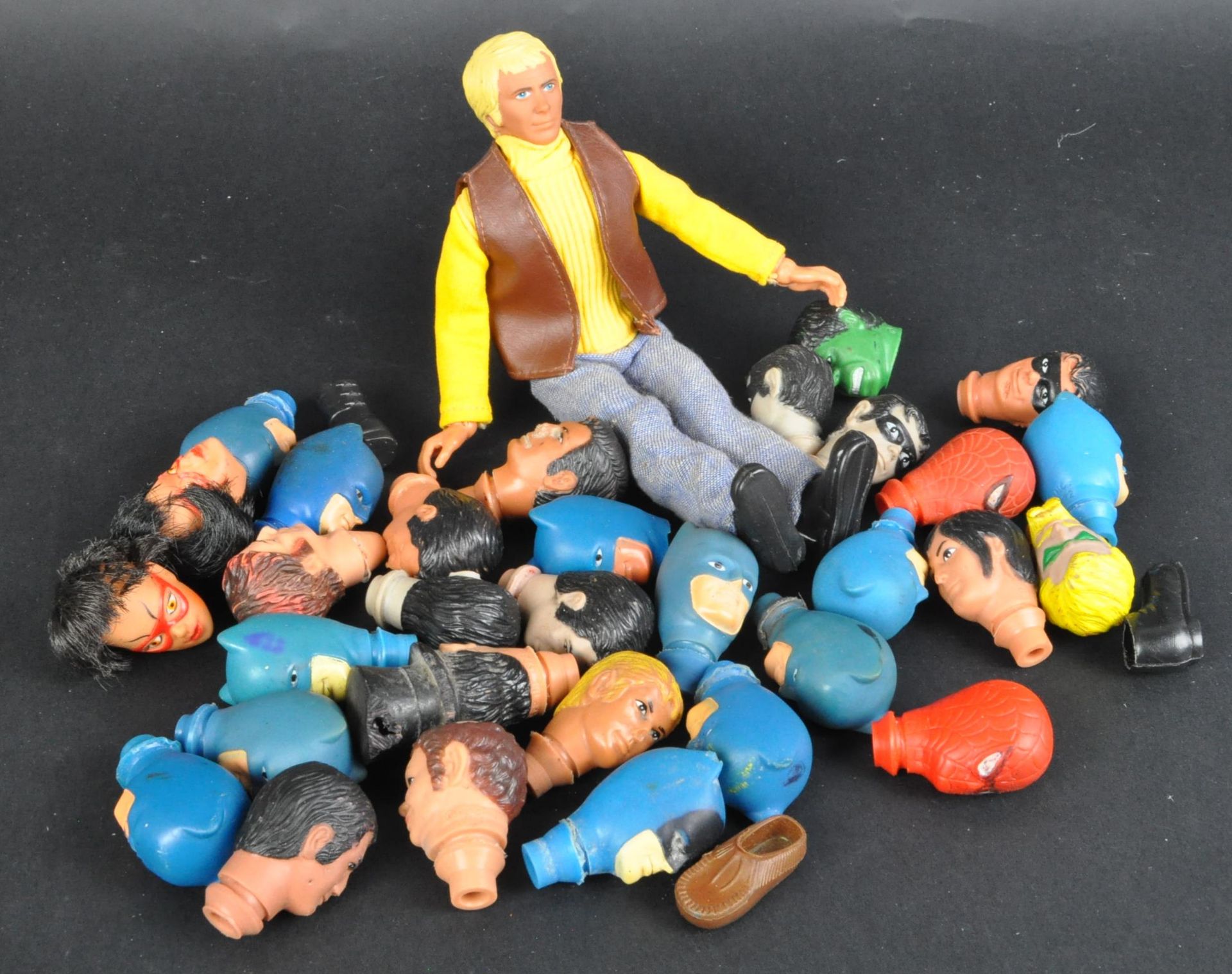 MEGO - LARGE COLLECTION OF VINTAGE 1960S / 70S ACTION FIGURE HEADS