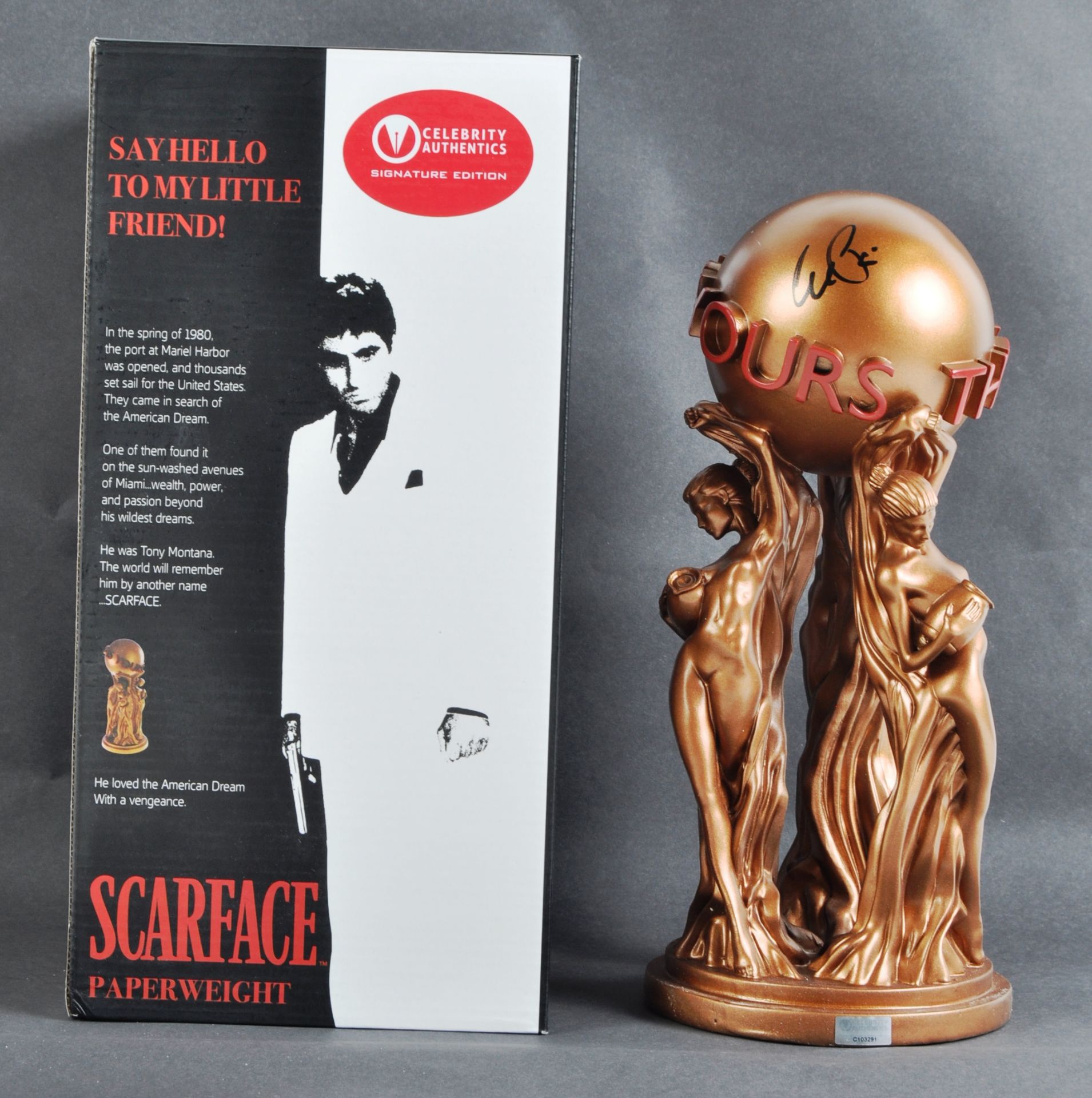 AL PACINO - SCARFACE - INCREDIBLE SIGNED PROP REPLICA PAPERWEIGHT - Image 2 of 8