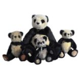 COLLECTION OF X4 DEANS RAG BOOK SOFT TOY TEDDY BEAR PANDAS