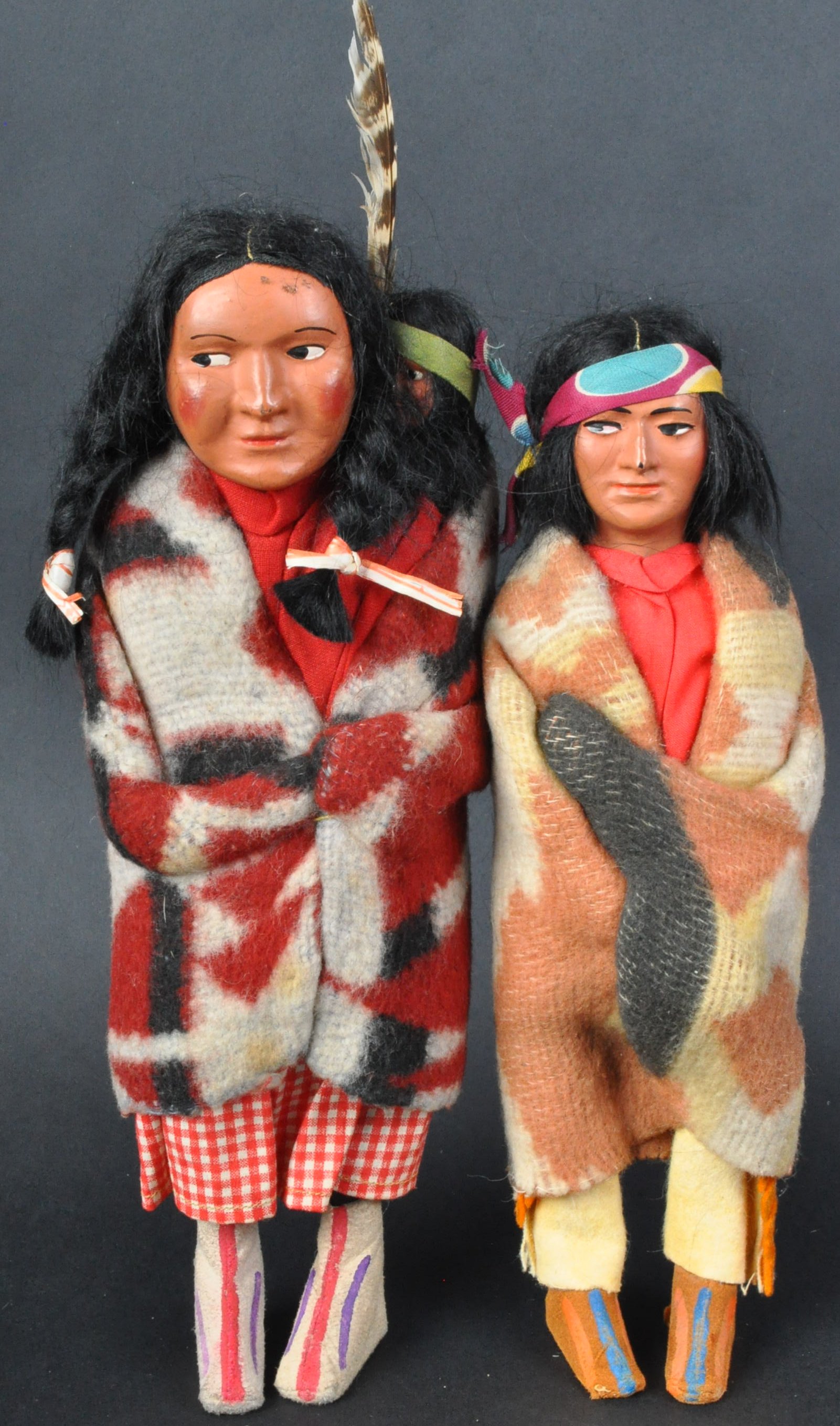 TWO EARLY 20TH CENTURY AMERICAN INDIAN SKOOKUM DOLLS