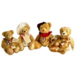 COLLECTION OF X4 HERMANN SOFT TOY TEDDY BEARS