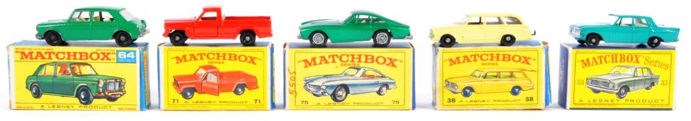 COLLECTION OF X5 ORIGINAL VINTAGE MATCHBOX LESNEY DIECAST MODELS