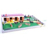 VINTAGE BRITAINS PLAYCRAFT RIDING SCHOOL DIORAMA & HORSES