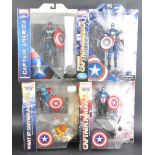 COLLECTION OF DIAMOND SELECT TOYS CAPTAIN AMERICA ACTION FIGURES