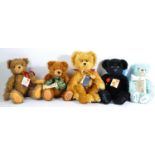 COLLECTION OF X5 HERMANN SOFT TOY TEDDY BEARS