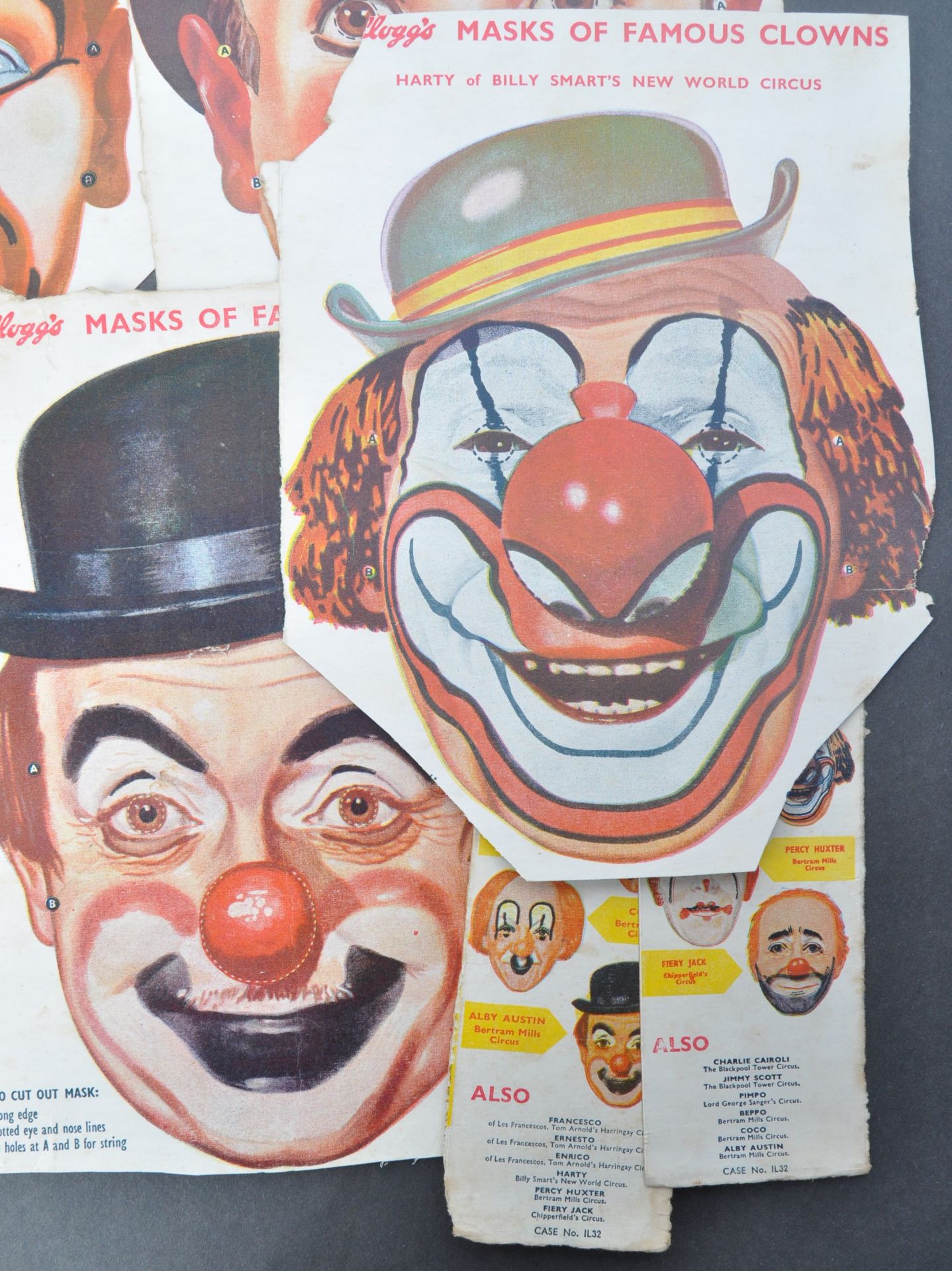 CLOWNS - SCARCE SET OF X10 KELLOGG'S CORNFLAKES CLOWN MASKS - Image 2 of 8