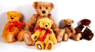 COLLECTION OF X5 MERRYTHOUGHT CENTENARY TEDDY BEARS