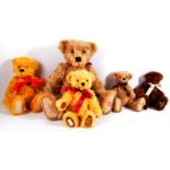 COLLECTION OF X5 MERRYTHOUGHT CENTENARY TEDDY BEARS