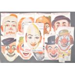 CLOWNS - SCARCE SET OF X10 KELLOGG'S CORNFLAKES CLOWN MASKS