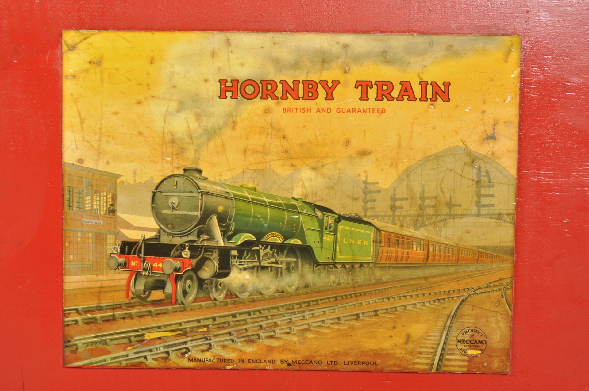 VINTAGE 1930S LARGE HORNBY TRAINS WOODEN BOX - Image 4 of 6