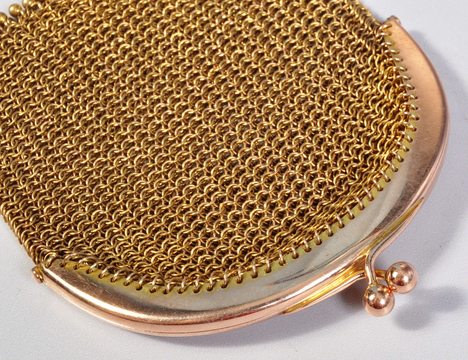 EDWARDIAN 9CT GOLD STAMPED LADIES MESH PURSE - Image 3 of 6