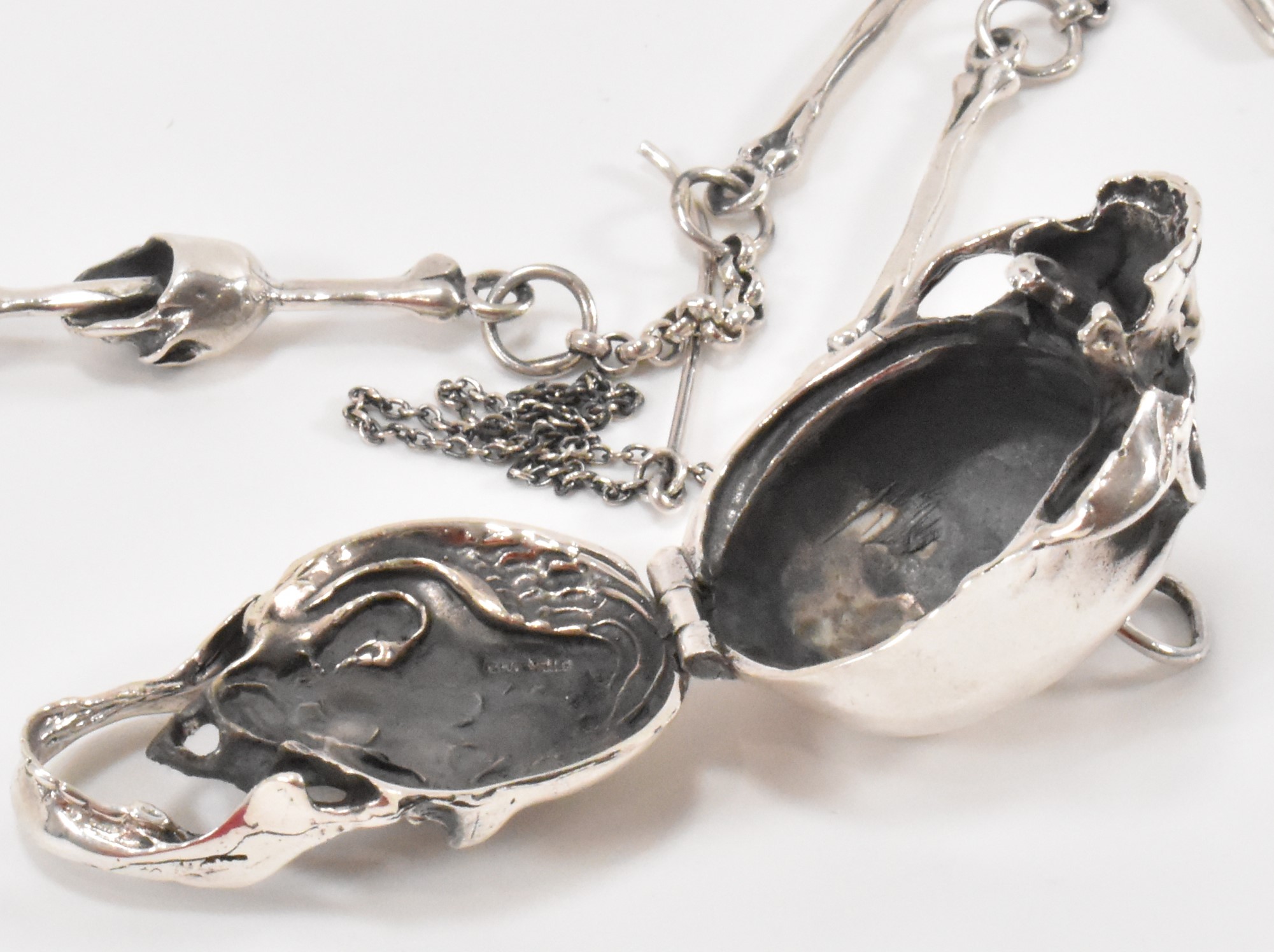 SILVER SKELETON POCKET WATCH CHAIN - Image 3 of 3