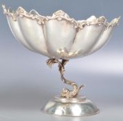 SILVER MALTESE DOLPHIN TAZZA BOWL