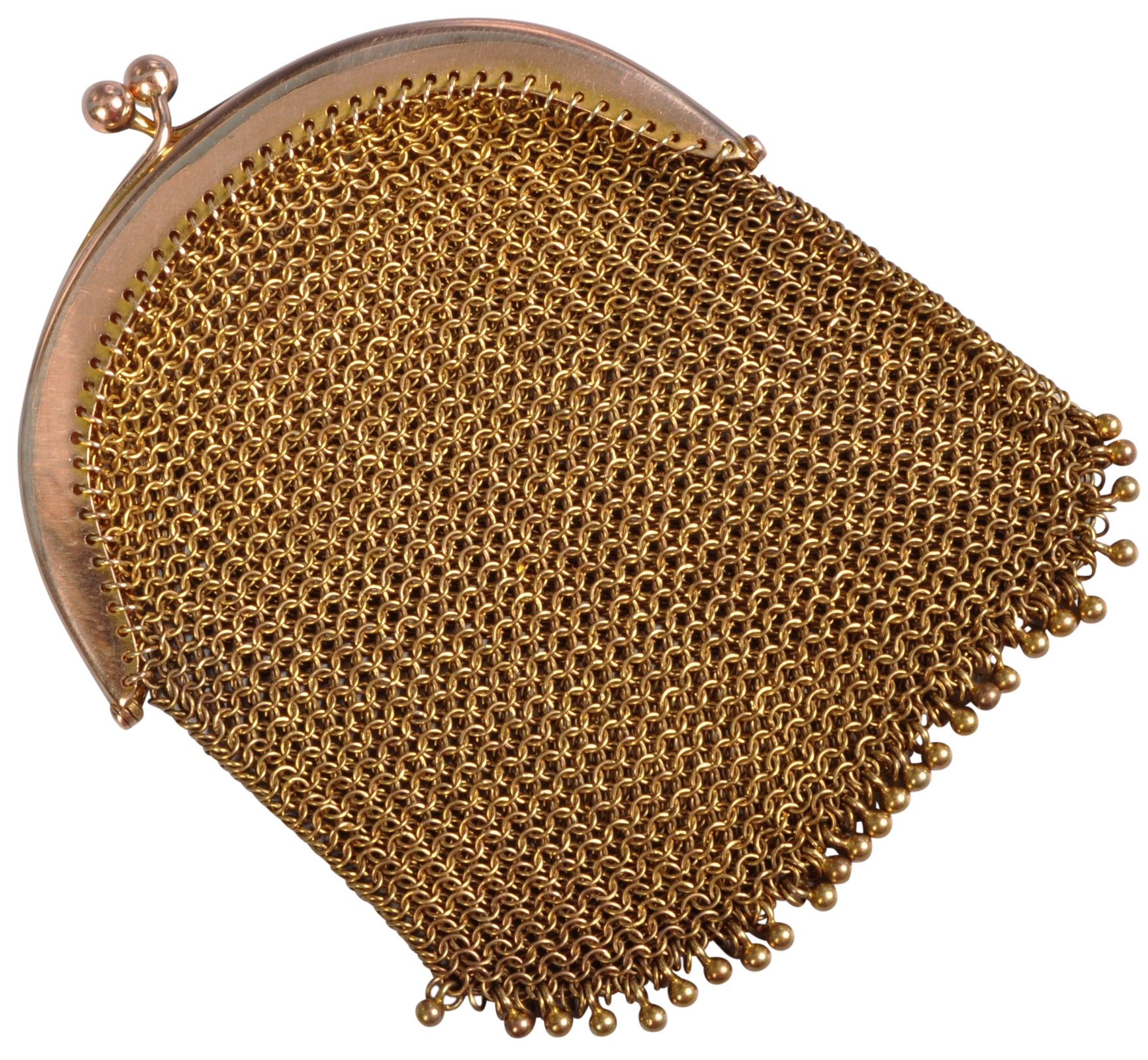 EDWARDIAN 9CT GOLD STAMPED LADIES MESH PURSE