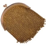 EDWARDIAN 9CT GOLD STAMPED LADIES MESH PURSE