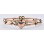 VICTORIAN HEART KNOT BANGLE BRACELET