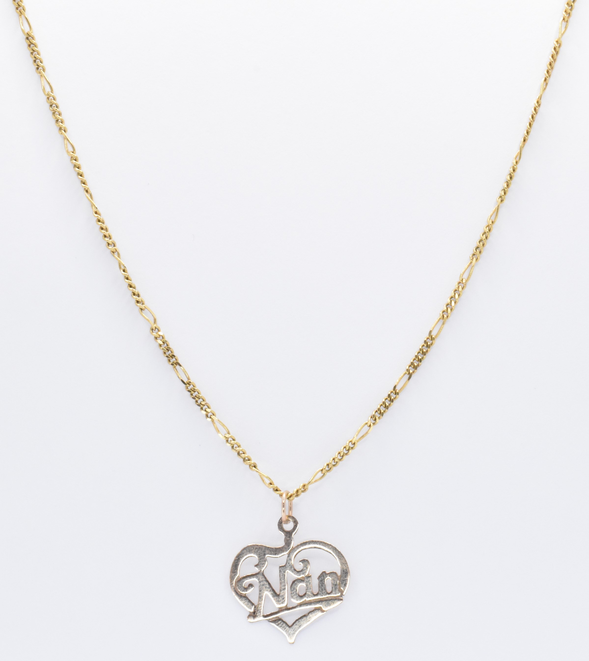 9CT GOLD FIGARO CHAIN NECKLACE